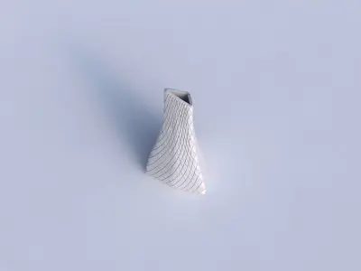 Vase grounded tilted triangle with diagonal grid plates 3D print model