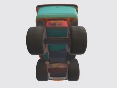 low-poly cartoon truck Low-poly 3D model