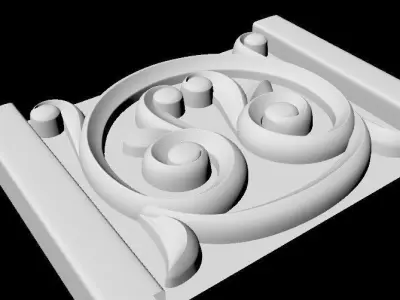 Central decor ornament for furniture 3D model 72