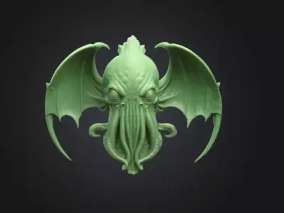 Cthulhu Bust Plaque Low-poly 3D model