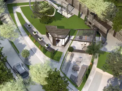 Landscape garden and outdoor area 3D model