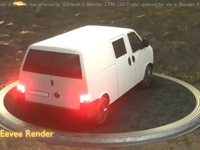 City Car 16 Utility Vehicles Van Type-C White  Low-poly 3D model