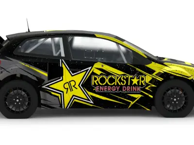 Volkswagen Polo R WRX 3D Model Rallycross Race Car Low-poly 3D model