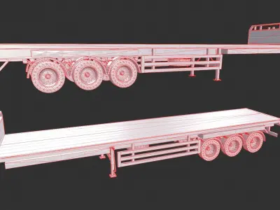 Flatbed Container Low-poly 3D model