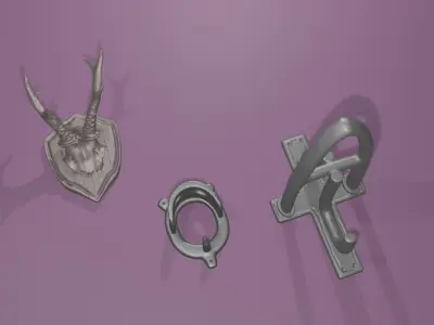 Modelhorse Tackroom Set Saddleholder Tackholder Antler 3D print model