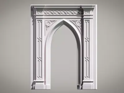 Highpoly Gothic Portal - type 3 3D model