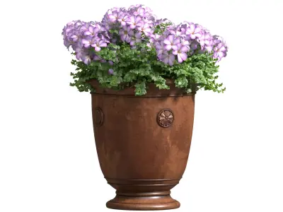 Flowers in a classic vase for decoration Flowerpot Patio Balcony 3D model