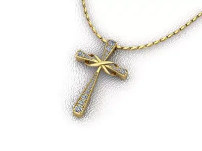 Luxury orthodox cross pendant 3D print model 3D print model
