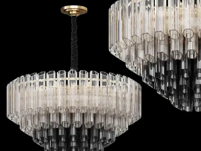  Glass curly chandelier 3D model