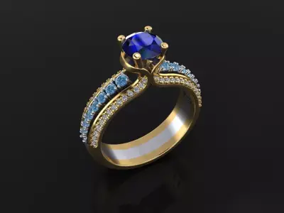 Gem Ring 3D print model