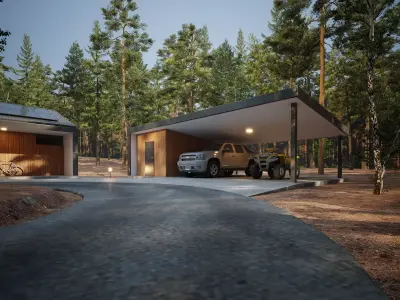 House in the Forest Modern House 3D model Low-poly 3D model