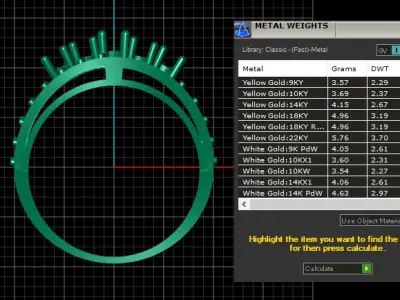  Gemstone Triple Streak  PENDANT 3D PRINTABLE MODEL  3D print model