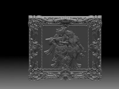Krishna ji and Radha ji 3d model for 3D Print and CNC 3D print model