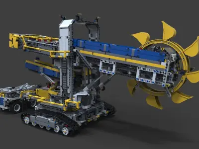 Lego Wheel Excavator 3D model