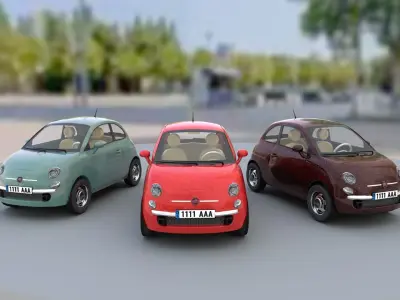 Fiat 500 pack 3D model