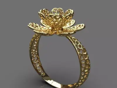 Light floral ring 3D print model