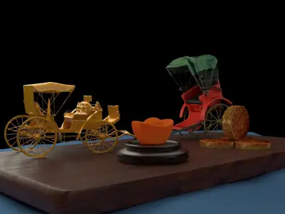 Chinese rickshaw   3D model