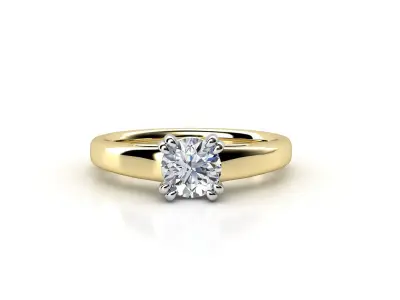 cr-09 diamond solitaire engagement ring gold 3D print model