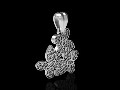 Diamond Butterfly Pendant 3D print model order
