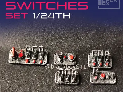 Racing Switches Set for modelkit and diecast 1-24th scale 3D print model