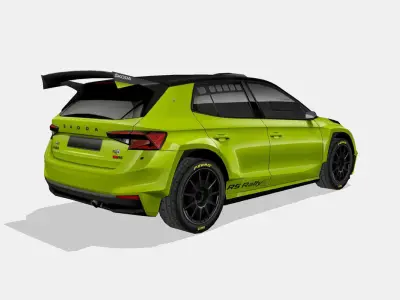 Skoda Fabia RS Rally2 2023 Low-poly 3D model