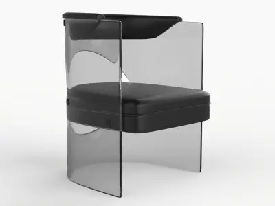 Art Decorative Chair Low-poly 3D model
