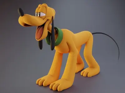 Pluto the Dog rigged 3D model