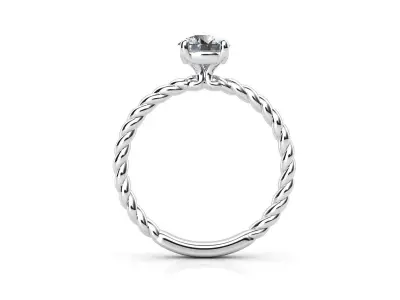 di021 diamond engagement ring with twist 3D print model