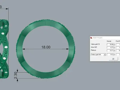 Ring  Gold Jewelry 3D print model