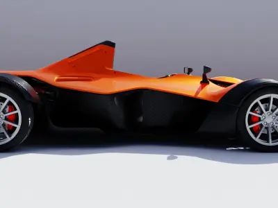 B a c V orange racing car 3D model