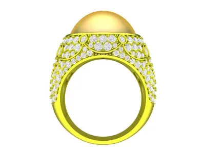 A7248 Oval Ruby Diamond Vintage Ring for Men 3D Model 3D print model