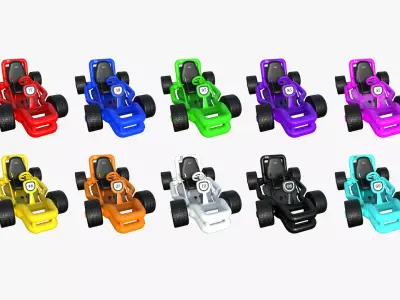 10 Cartoon Kart H Collection - Vehicle Racing Design 3D Model Pack