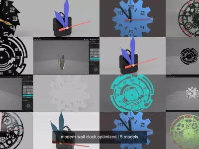 modern wall clock optimized 3D Model Collection