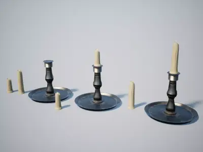 Candles Asset Pack Low-poly 3D model