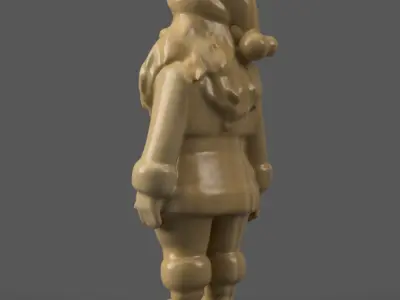santa clause sculpture for table - desk - tree - keychain 003 3D print model