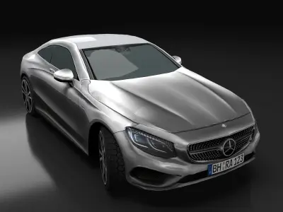 Mercedes-Benz S-Class Coupe 2015 Low-poly 3D model