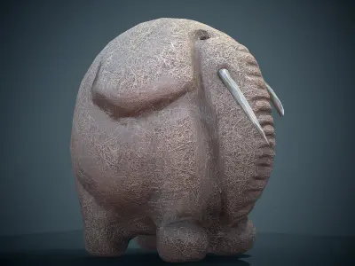 Ethnic elephant Low-poly 3D model