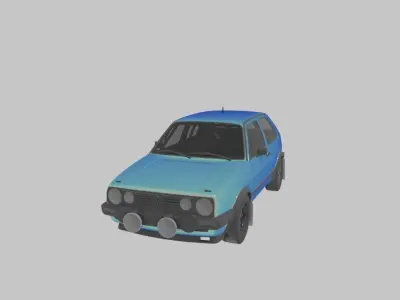 Low Poly Rally Car Low-poly 3D model