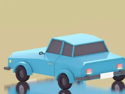 Cartoon Car Low-poly 3D model
