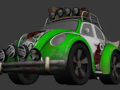 cartoon car vehicle 3d game ready model Low-poly 3D model-004 Low-poly 3D model