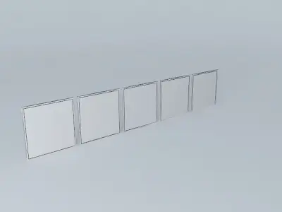 Paintings five squares Free 3D model