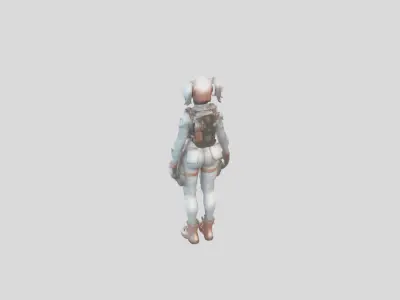 Futuristic Sci-Fi Human 3D Model Low-poly 3D model