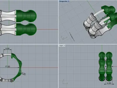 Bamboo earring model 847 3D print model