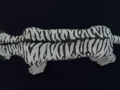 White Tiger realitic Low-poly 3D model