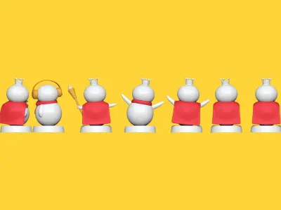 Mixue Snowman Squad - Fan Art Cartoon Snowman 3D Print Models 3D print model