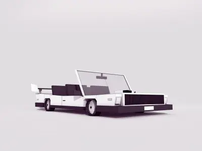 Cartoon Low Poly Cabriolet Low-poly 3D model