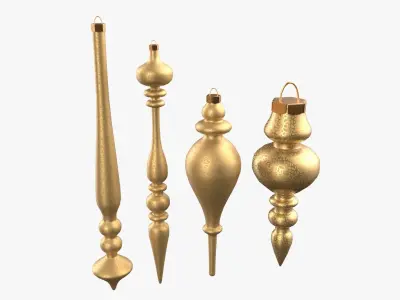 Christmas Tree Ornament Set11 - Red Yellow 3D model