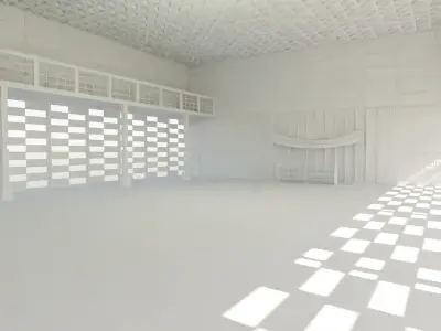 Dojo Fighting Hall Low-poly 3D model