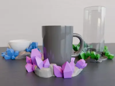Mug Coaster - Crystal Ore Free 3D print model