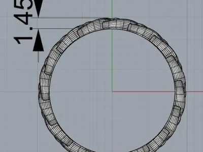 Women ring with binding size 17 mm 3D print model